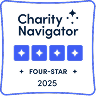 Charity Navigator Four-Star Charity 2025 badge